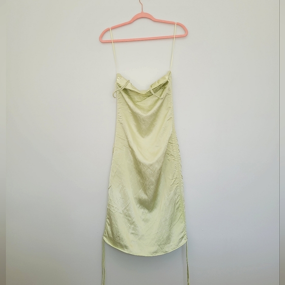 ZARA limited edition adjustable length ruched gathered satin dress - Picture 6 of 10